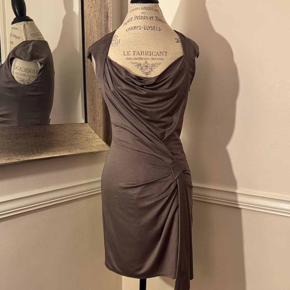 Karen Millen | Elegant Brown Draped Dress